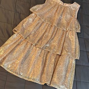 Cat and Jack Rose Gold Sequined Holiday Party dress
